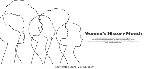 Women's History Month - card, poster, template, background. EPS-10	