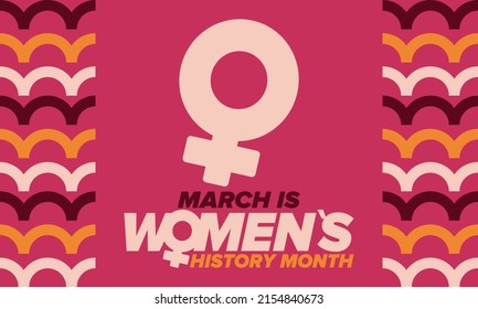 Womens History Month Celebrated Annual March Stock Vector (Royalty Free ...