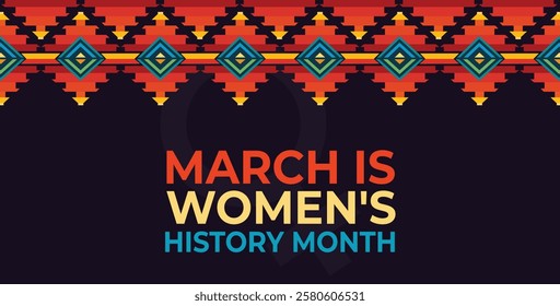 Women's History Month. Celebrated annual in March, Women's rights. Girl power in world. Poster, postcard, banner illustration