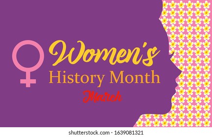 Women's History Month. Celebrated during March in the United States, the United Kingdom, and Australia. Poster, card, banner, background design. Vector illustration eps 10