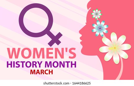 Women's History Month. Celebrated during March in the United States, the United Kingdom, and Australia. Poster, card, banner, background design. Vector illustration eps 10