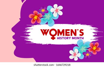 Women's History Month. Celebrated during March in the United States, the United Kingdom, and Australia. Poster, card, banner, background design. Vector illustration eps 10