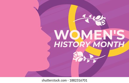 Women's History Month. Celebrated during March in the United States, the United Kingdom, and Australia. Poster, card, banner, background design. Vector illustration eps 10