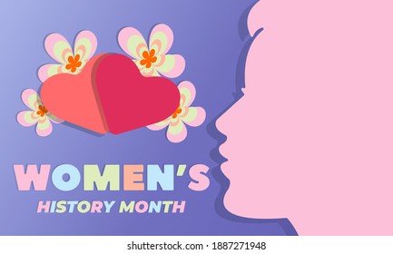 Women's History Month. Celebrated during March in the United States, the United Kingdom, and Australia. Poster, card, banner, background design. Vector illustration eps 10