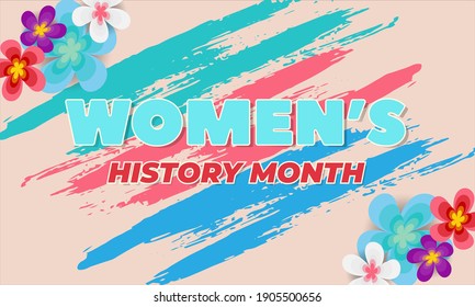 Women's History Month. Celebrated during March in the United States, the United Kingdom, and Australia. Poster, card, banner, background design. Vector illustration eps 10