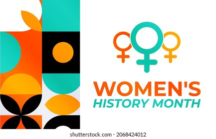 Women's History Month. Celebrated during March in the United States, the United Kingdom, and Australia. Poster, card, banner, background design. Vector illustration eps 10