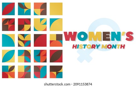 Women's History Month. Celebrated during March in the United States, the United Kingdom, and Australia. Poster, card, banner, background design. Vector illustration eps 10