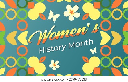 Women's History Month. Celebrated during March in the United States, the United Kingdom, and Australia. Poster, card, banner, background design. Vector illustration eps 10