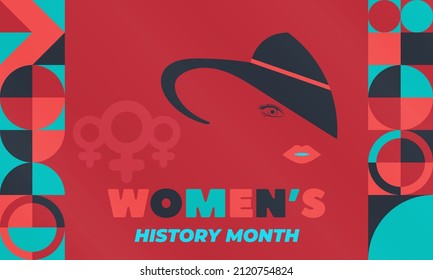 Women's History Month. Celebrated during March in the United States, the United Kingdom, and Australia. Poster, card, banner, background design. Vector illustration eps 10