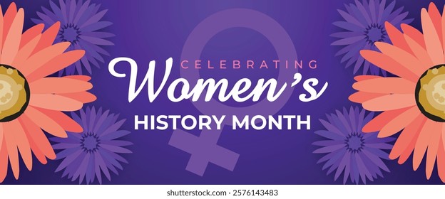 Women's History Month Celebration Banner. Womens History Month Background. Women's Contributions To Events In History and Contemporary Society Abstract Illustration Design