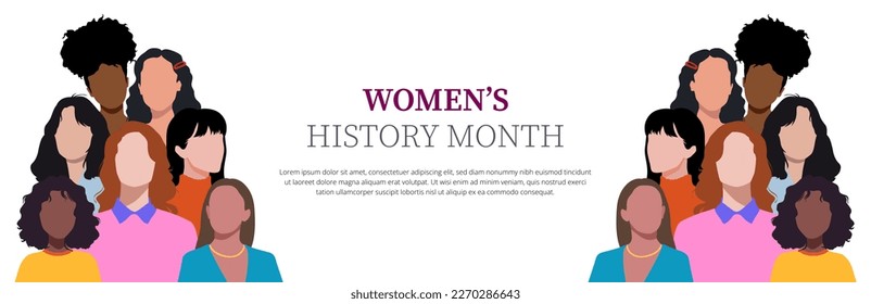 celebración del mes de la historia de las mujeres. grupo de mujeres, día. celebración del día de la mujer. 8 de marzo de 2023.