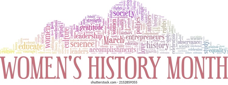 Women's History Month conceptual vector illustration word cloud isolated on white background.