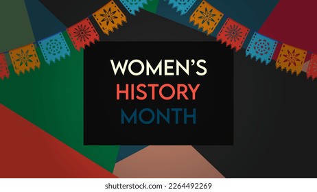 Womens History Month. Womens day celebration background design on march 8th. Vector illustration with copy space area.