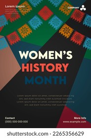 Womens History Month. Womens day celebration poster design on march 8th. Vector