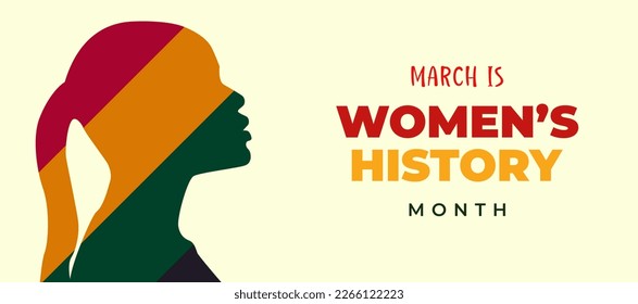 Womens History Month. Womens day celebration background design on march 8th. Vector illustration with copy space area.