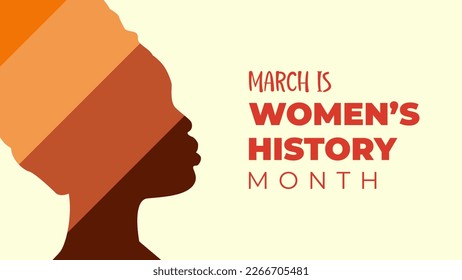 Womens History Month. Womens day celebration background design on march 8th. Vector illustration with copy space area.