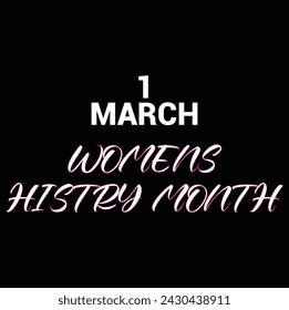 Womens History Month. Women's day. Poster with different women. 1 march	

