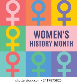 Women's History Month design concept . The annual month that highlights the contributions of women to events in history. 