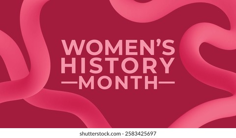 Women's History Month design concept . The annual month that highlights the contributions of women to events in history.	