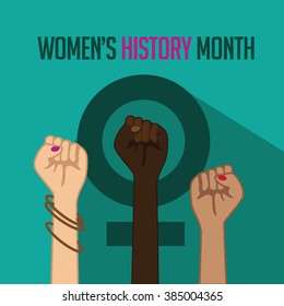 Women's history month design. EPS 10 vector.