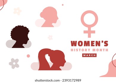 Diseño del mes de la historia de la mujer para un momento internacional