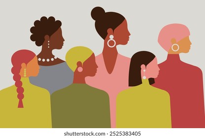 Women's History Month. Women's Equality Day. International Women's Day, Mother's Day. American Business Women's Day. Cervical Cancer Awareness Month.
Vector.