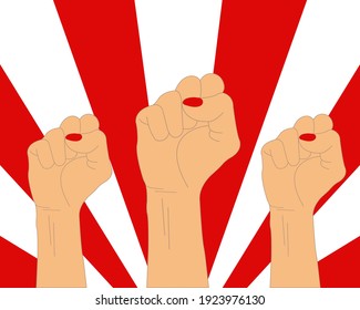 Women's History Month. Girl Power concept. Celebrated in March in the USA, UK and Australia. Poster, banner, brochure and greeting card template.