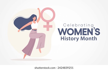 Women's History month is observed every year in March, is an annual declared month that highlights the contributions of women to events in history and contemporary society. Vector illustration design.