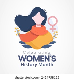 Women's History month is observed every year in March, is an annual declared month that highlights the contributions of women to events in history and contemporary society. Vector illustration design.