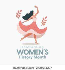 Women's History month is observed every year in March, is an annual declared month that highlights the contributions of women to events in history and contemporary society. Vector illustration design.