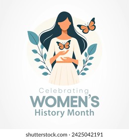 Women's History month is observed every year in March, is an annual declared month that highlights the contributions of women to events in history and contemporary society. Vector illustration design.