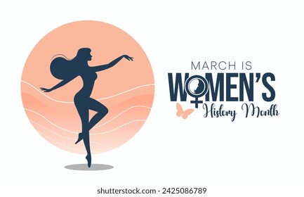 Women's History month is observed every year in March, is an annual declared month that highlights the contributions of women to events in history and contemporary society. Vector illustration design.