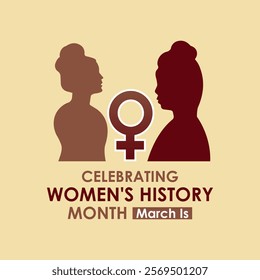 Women's History month is observed every year in March banner design and background design template. The event brings together women of all ages, nationalities, and religions.