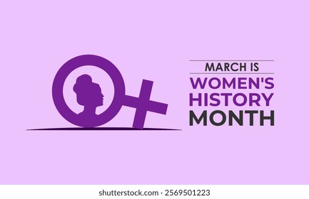 Women's History month is observed every year in March banner design and background design template. The event brings together women of all ages, nationalities, and religions.