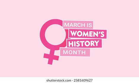 Women's History month is observed every year in March, Vector illustration design Background