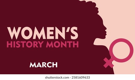Women's History month is observed every year in March, Vector illustration design Background