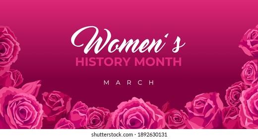 Womens History Month Vector Web Banner Stock Vector (Royalty Free ...