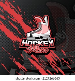 Logo de hockey femenino para mascota de deportes, deportes o equipos de juego.