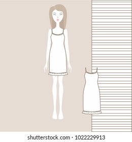 women's home dress. nightgown, nightie. Summer cotton dress made of jersey.