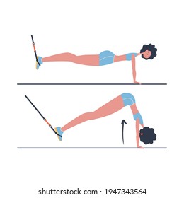 Women's home workouts for a slender body.
Flat vector illustration