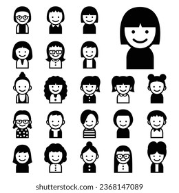  Women's icon set, vector illustration