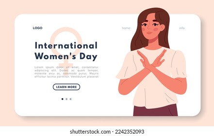 Women's international day. Crossed arms to support gender equality. Flat vector illustration isolated on white background