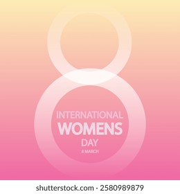 Womens International Day March 8 Color Gradient Background, vector art illustration.