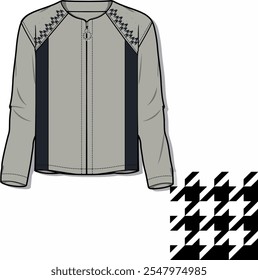 women's jacket design. houndstooth pattern and more