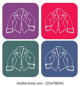 Ilustración del vector de iconos de la chaqueta de las mujeres
