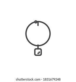 Women's jewellery necklace line icon. linear style sign for mobile concept and web design. Necklace with gemstone pendant outline vector icon. Symbol, logo illustration. Vector graphics