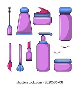 Accesorios de joyería para mujeres Ilustración de vectores de color con un estilo de dibujo manual sencillo 
