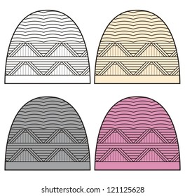Women's knitted hat with interlacing