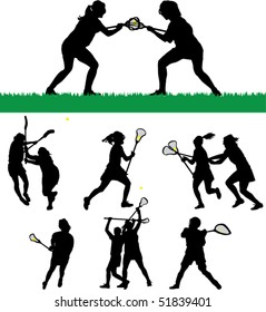 Women's Lacrosse Silhouettes