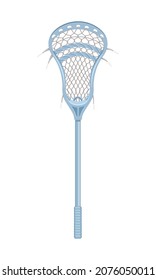Women's lacrosse stick. Lacrosse head, lacrosse pocket and bootleg. Sport games. Vector illustration